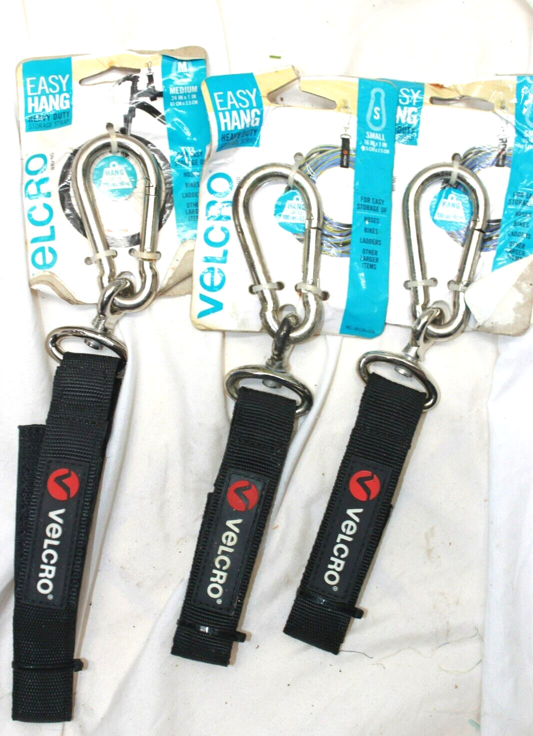 Lot of 3 VELCRO® Brand Easy Hang Heavy Duty Storage Strap 2X Small and 1 Medium