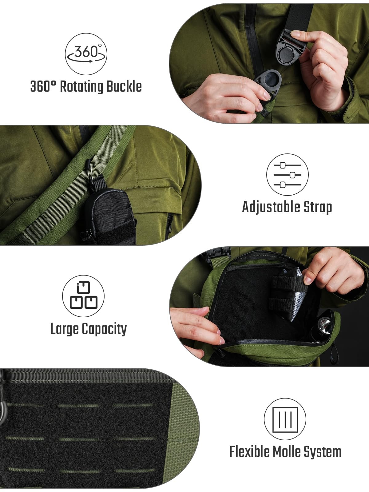 Tactical_Geek Tacticalgeek Crossbody Shoulder Bag Nylon Multipurpose Daypack