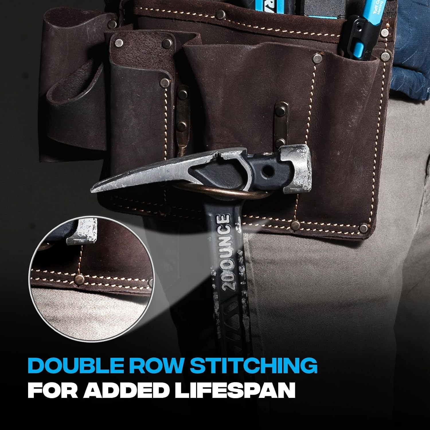 Ox Pro Leather Tool Pouches Rivet Reinforced Double Stitching