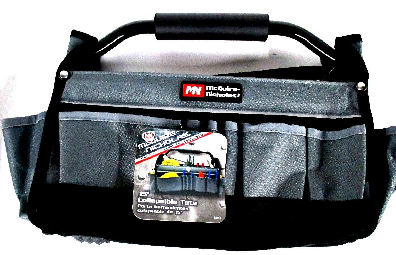McGuire Nicholas 15″ Collapsible Tote w/Tubular steel foam handle 600D polyester