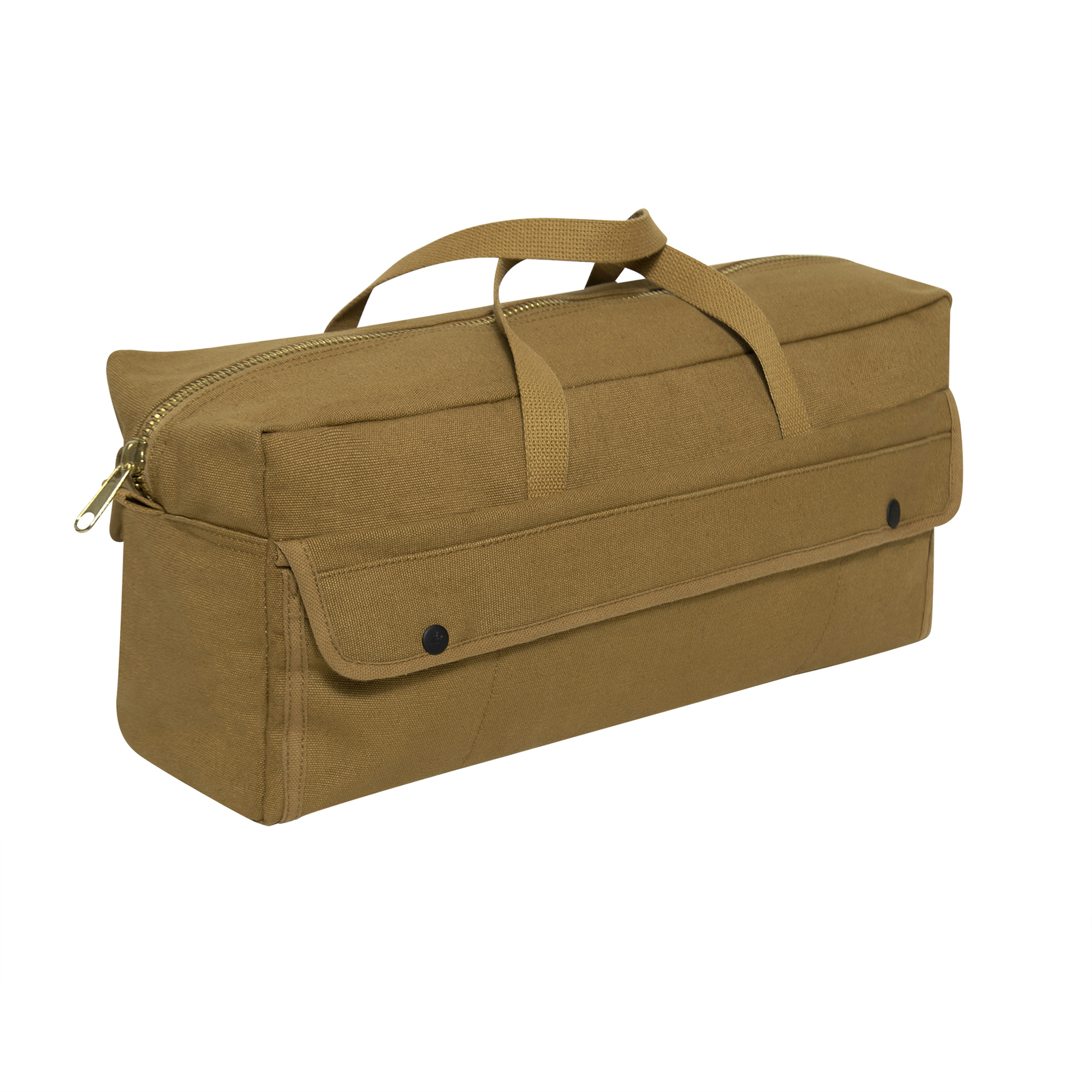 Coyote Brown Military Style Heavy Duty Canvas Tool Bag w/ Brass Zipper 19″X9″X6″