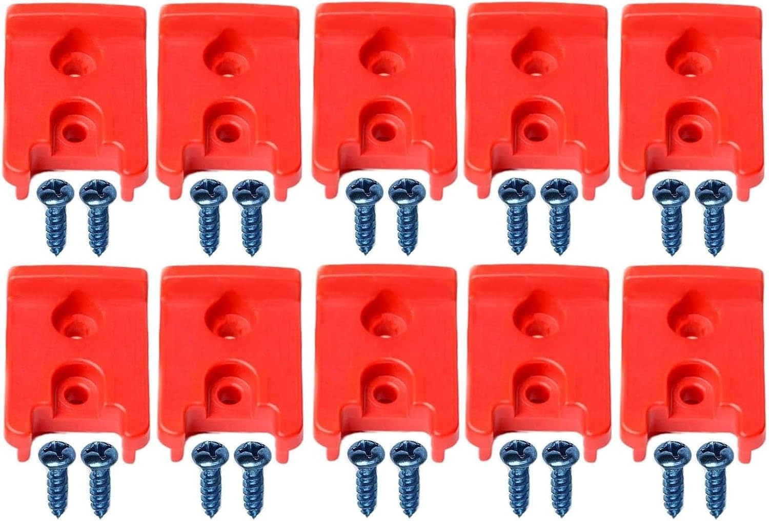10 Pack Wall-Mounted Tool Holder with 20 Screws for Cordless Tools Organization
