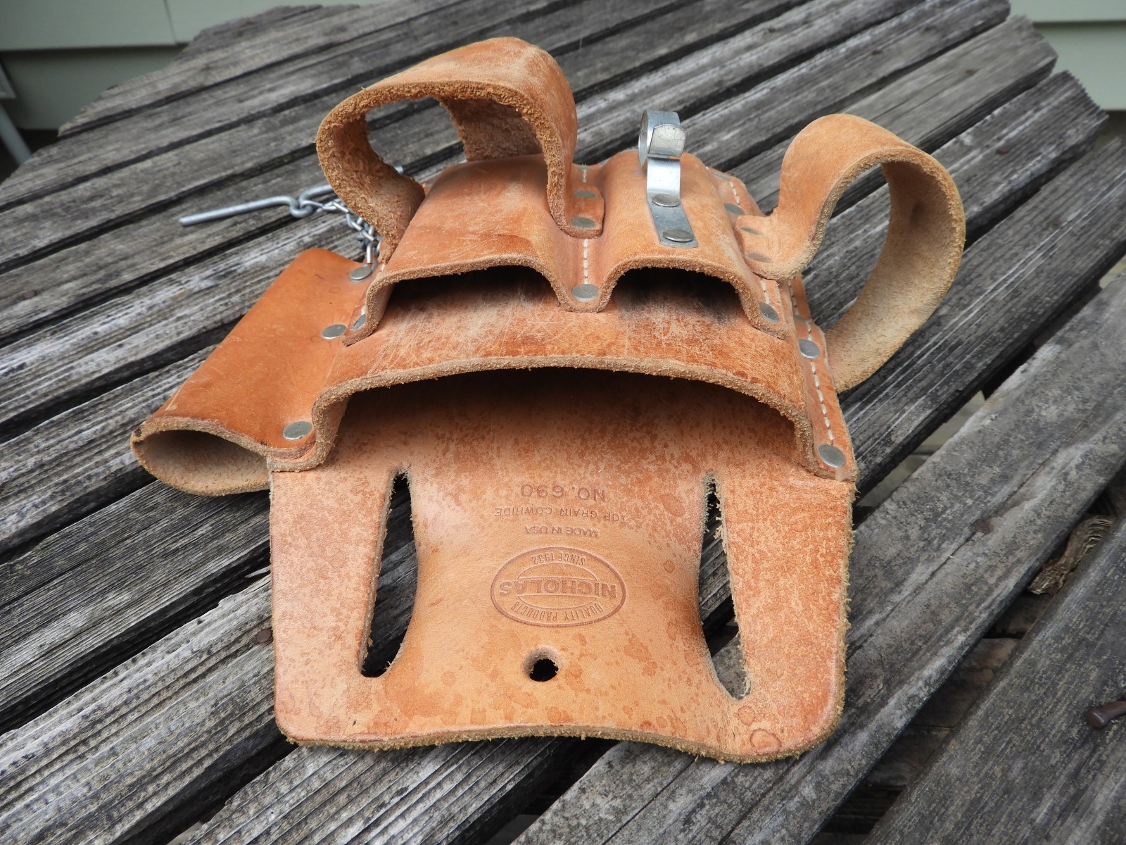 Vintage Nicholas Leather Tool Pouch No. 690 USA Electrician Lineman Holster
