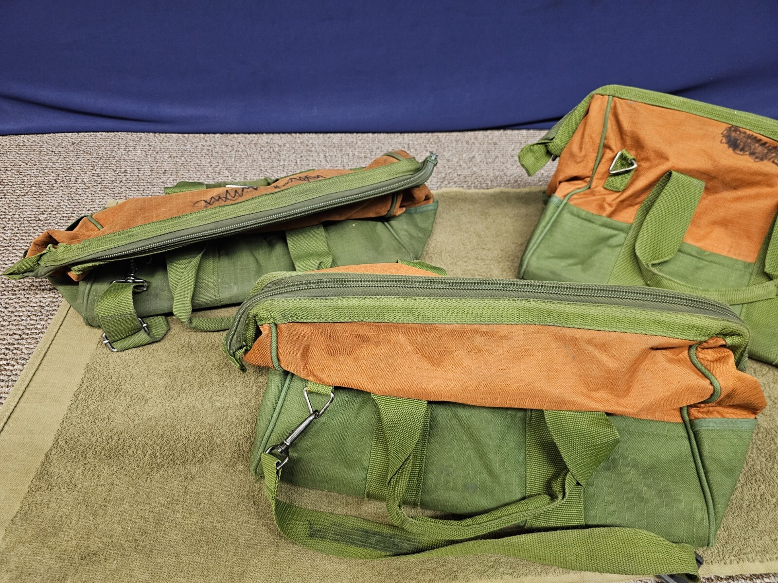 3 Bucket Boss Mechanics Canvas Tool Bags Zipper Bag Green Large Military