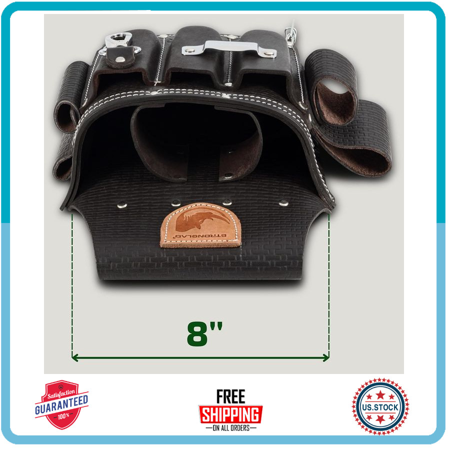 13-Pocket Leather Tool Belt for Electricians STRONGLAD Pro Utility Belt 29-46″