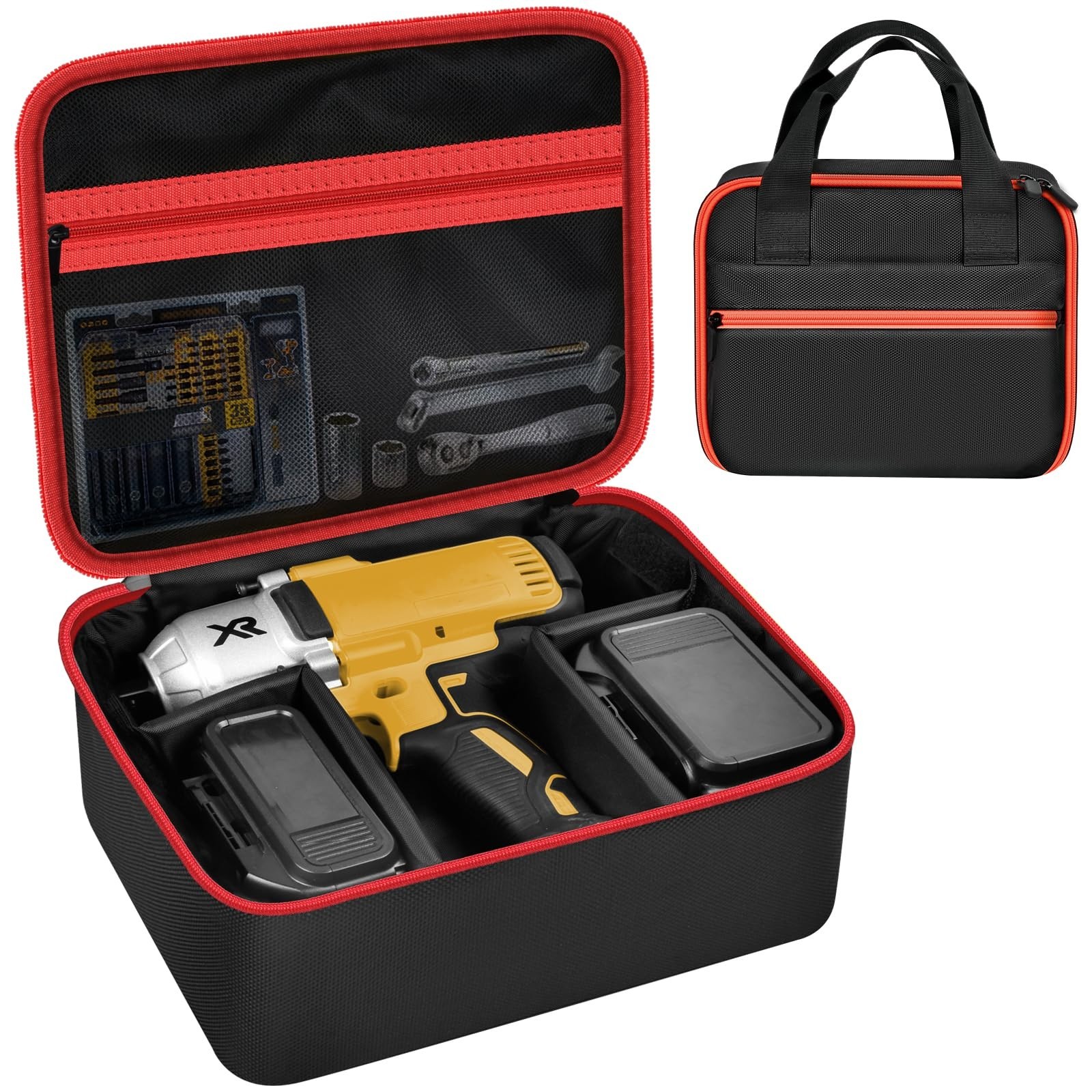 Impact Driver Bag Case for 20V MAX XR Cordless Wrench Kit – Red Zipper Holder