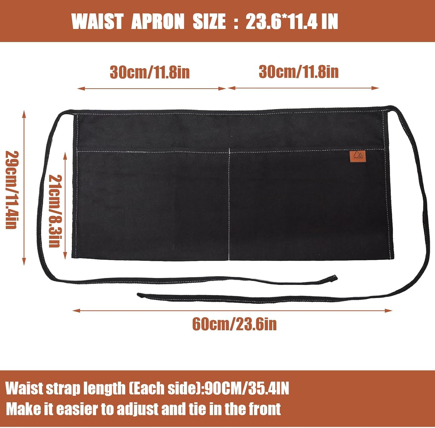 2 Pocket Canvas Work Waist Apron Unisex Tool Utility Apron Tool Belt Woodworkers