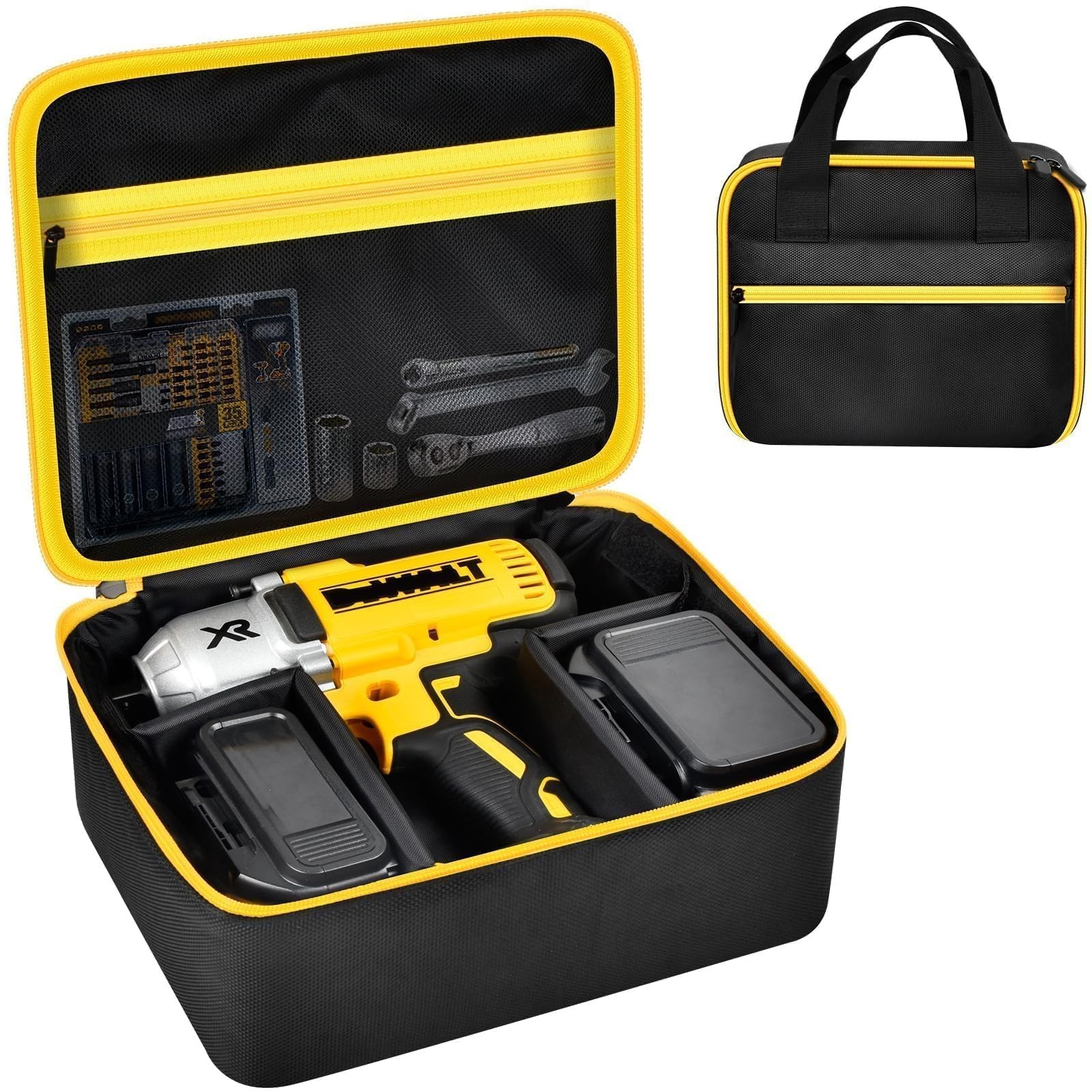 Impact Driver Bag Case for 20V MAX XR Cordless Wrench Kit – Yellow Zipper Holder