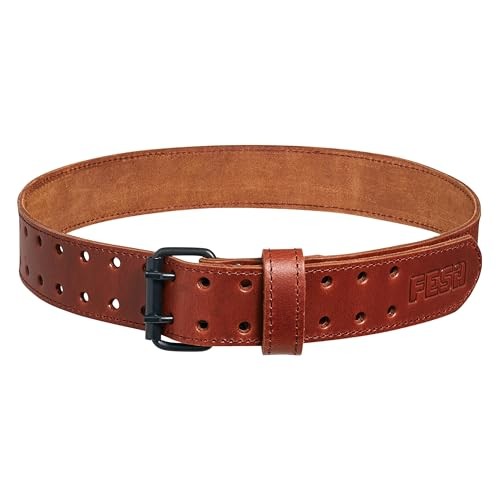 Men’s Leather Tool Belt – Handcrafted Top Grain Leather Cherry – 2″ Wide – L