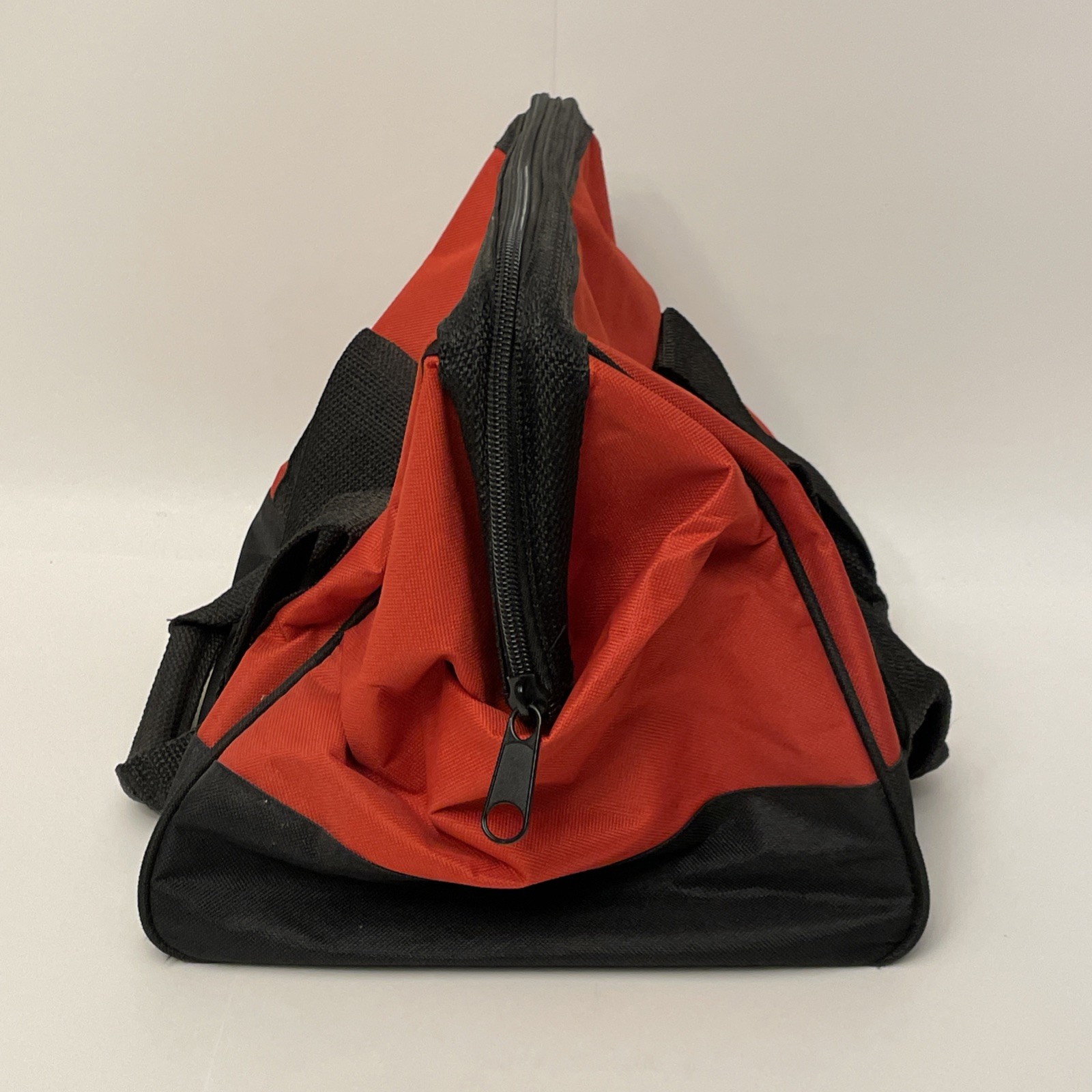 Milwaukee Tool Bag Red w Black 11x11x9 Zipper Wide Mouth VG Condition