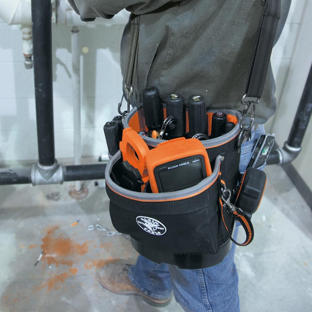 55419SP-14 Tool Bag with Shoulder Pouch, Black&Orange
