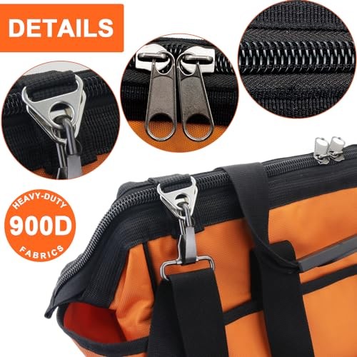 Tool Bag 16 Inch Molded Plastic Base Heavy Duty Waterproof Orange YT-STBAG-1601