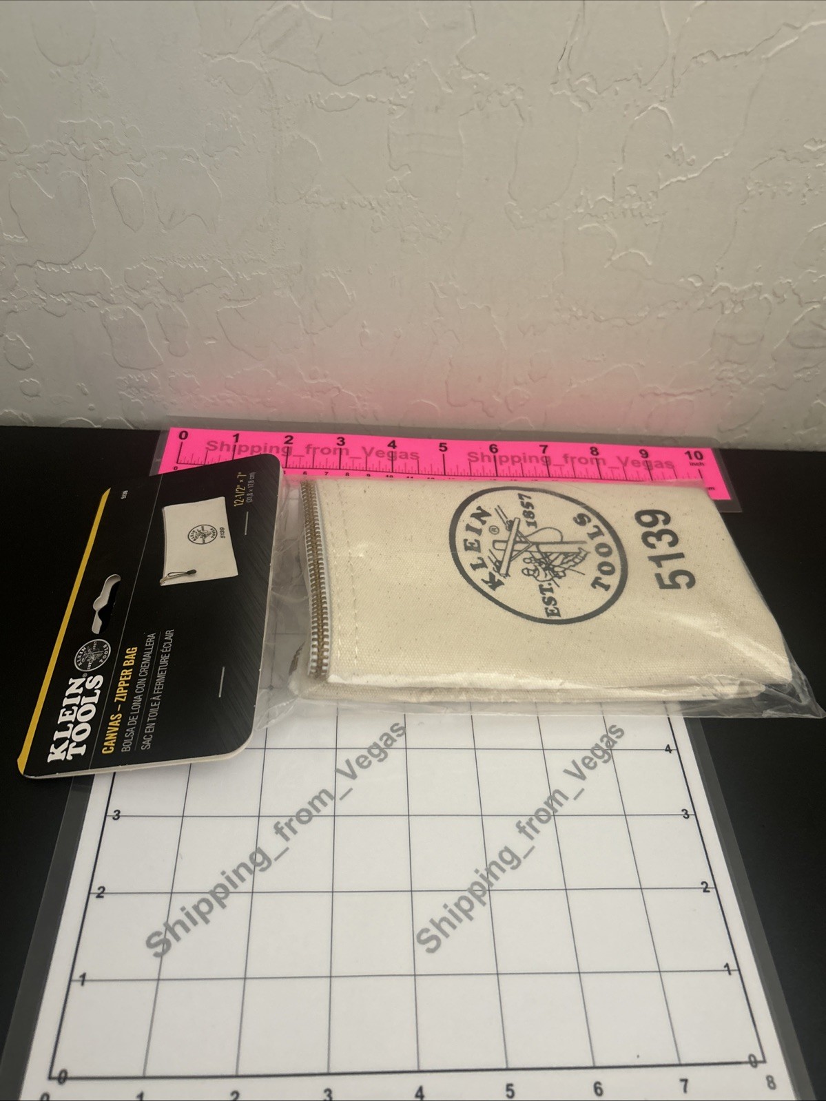 Klein Tools 5139 Zipper Bag, Canvas Tool Pouch 12.5in x 7in NEW