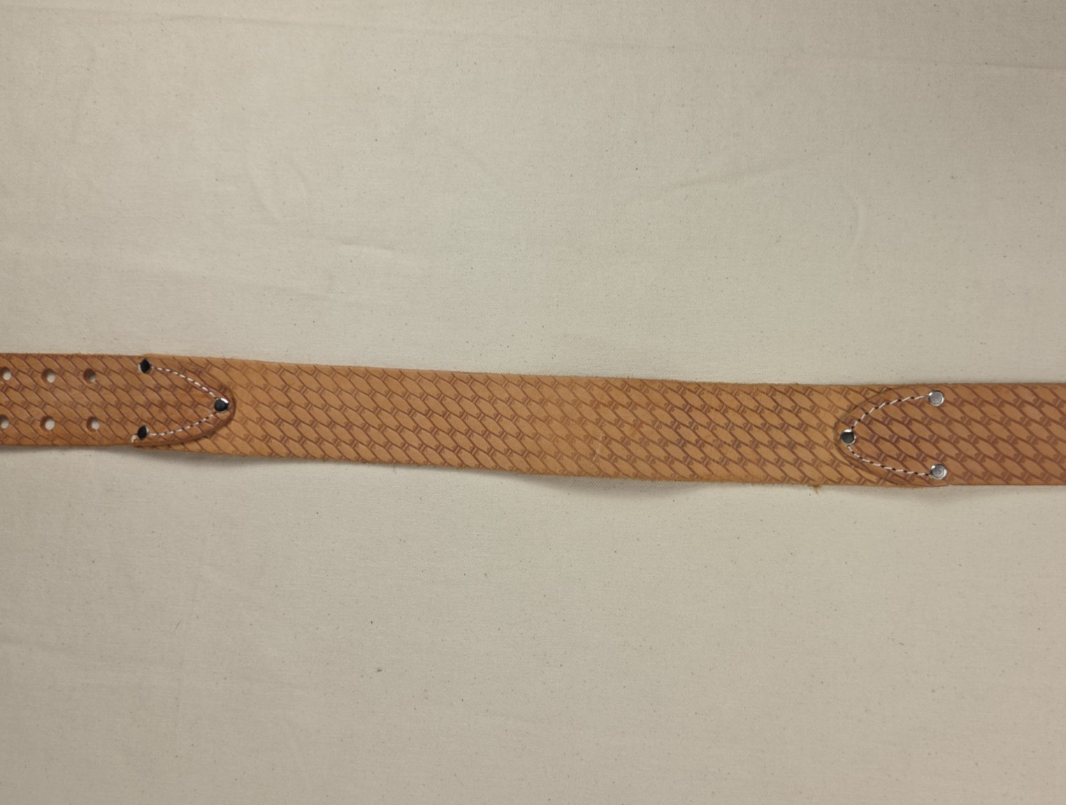 McGuire-Nicholas 2″ Leather Prof Work Belt Tool Belt in Saddle Raw Cow Hide 46”L