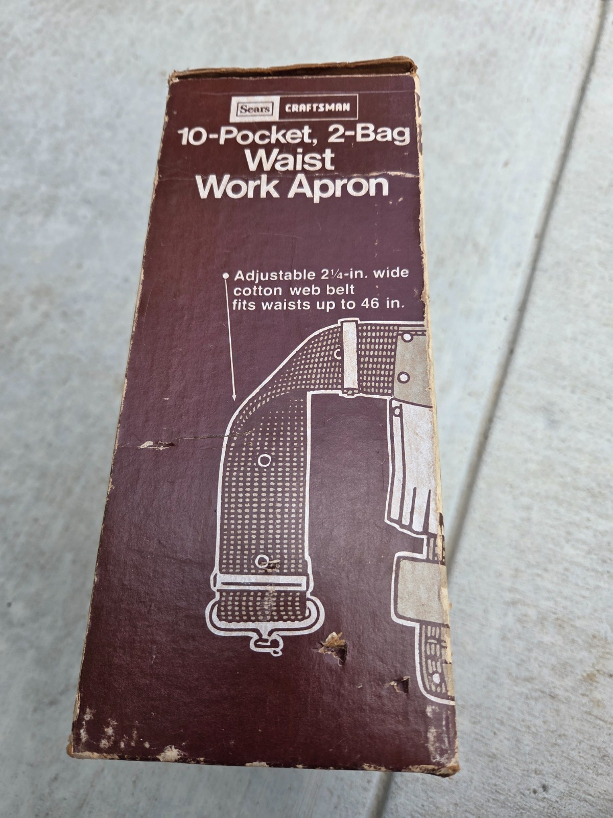 Vintage Sears Craftsman 10-pocket 2- bag waist work apron. New old stock in box.