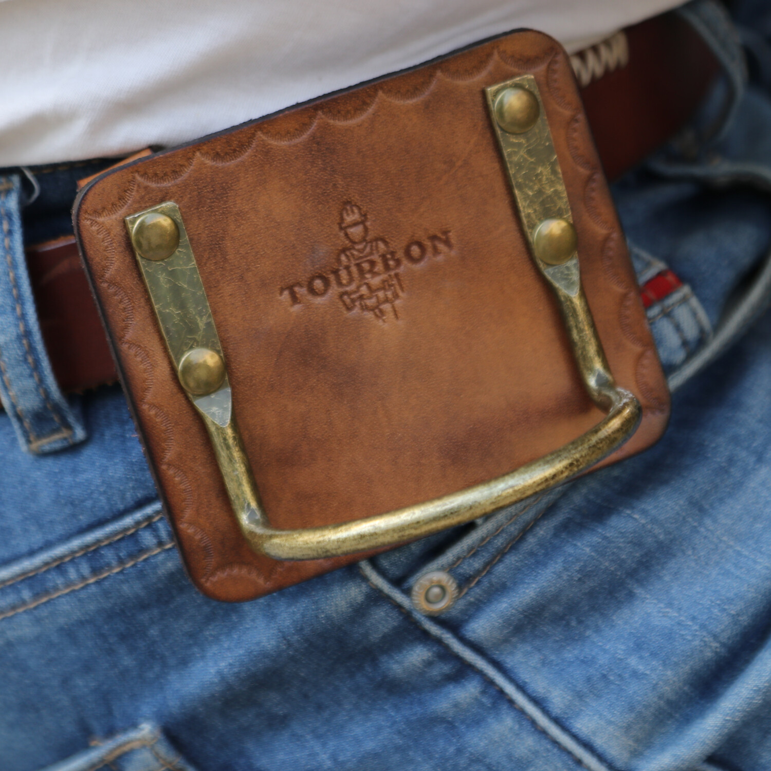 TOURBON Leather Axe Handle Holster Hammer Holder Hatchet Tool Metal Clip on Belt