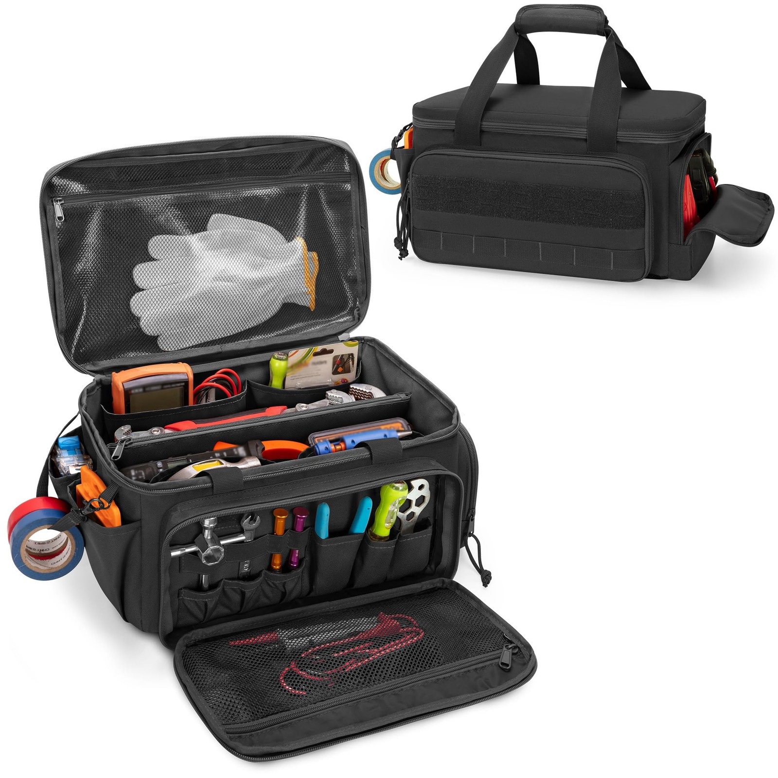 14-Inch Tool Bag with Anti-friction Bottom, Hand 14-Inch, Black