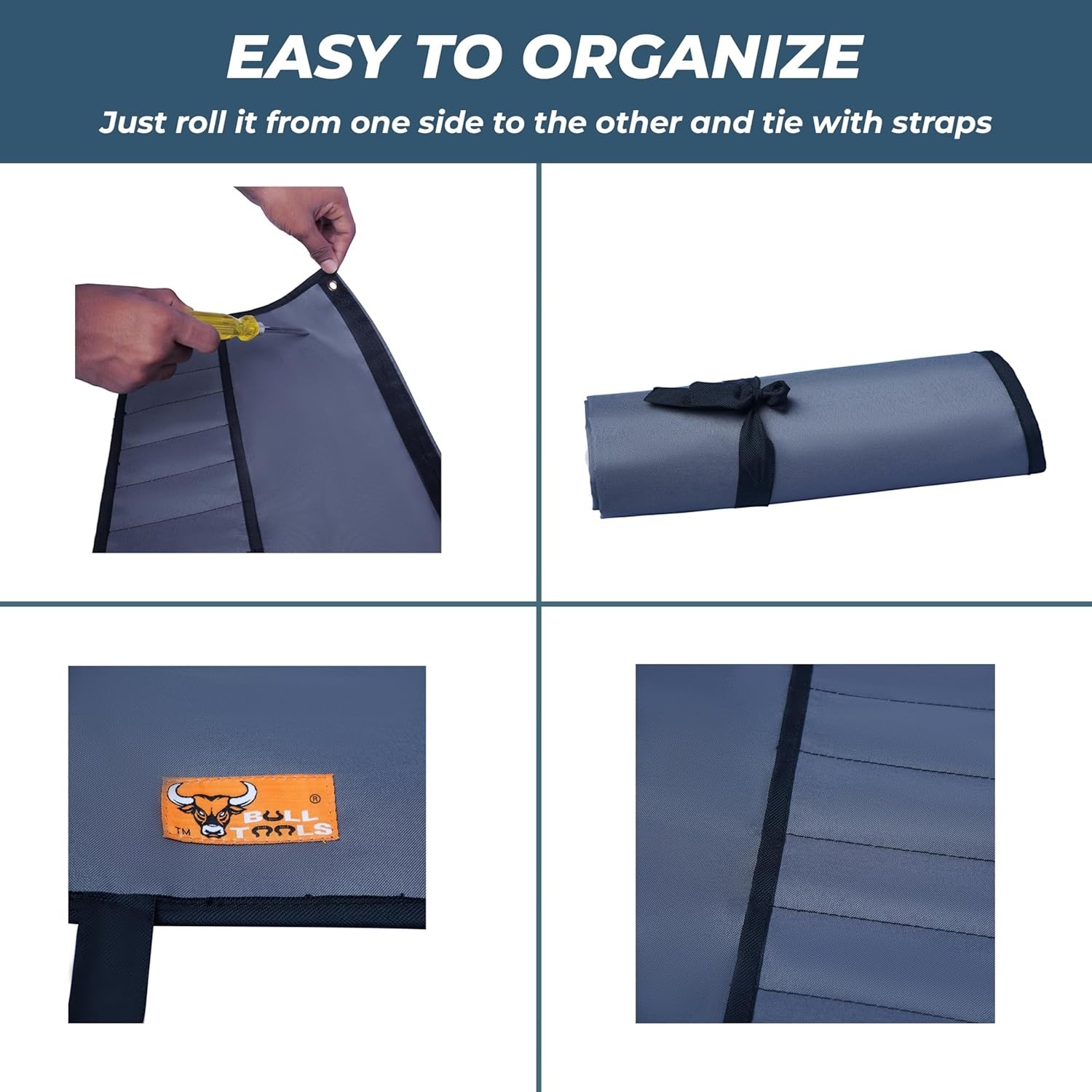 Wrench Roll Organizer Metric & SAE Roll up Tool Pouch Bag Handmade, Heavy Weight