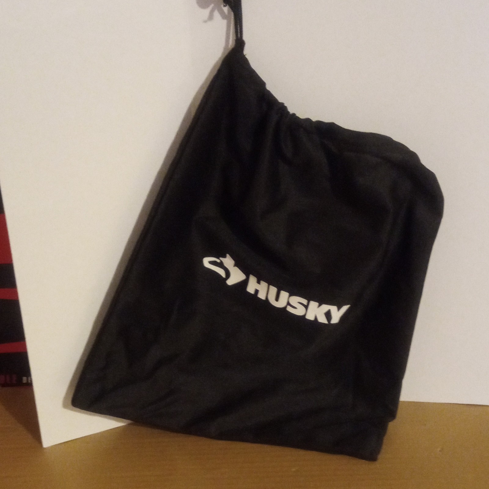 Husky Black Fabric Small Drawstring Tool Bag Pouch w Handle, 1 Item