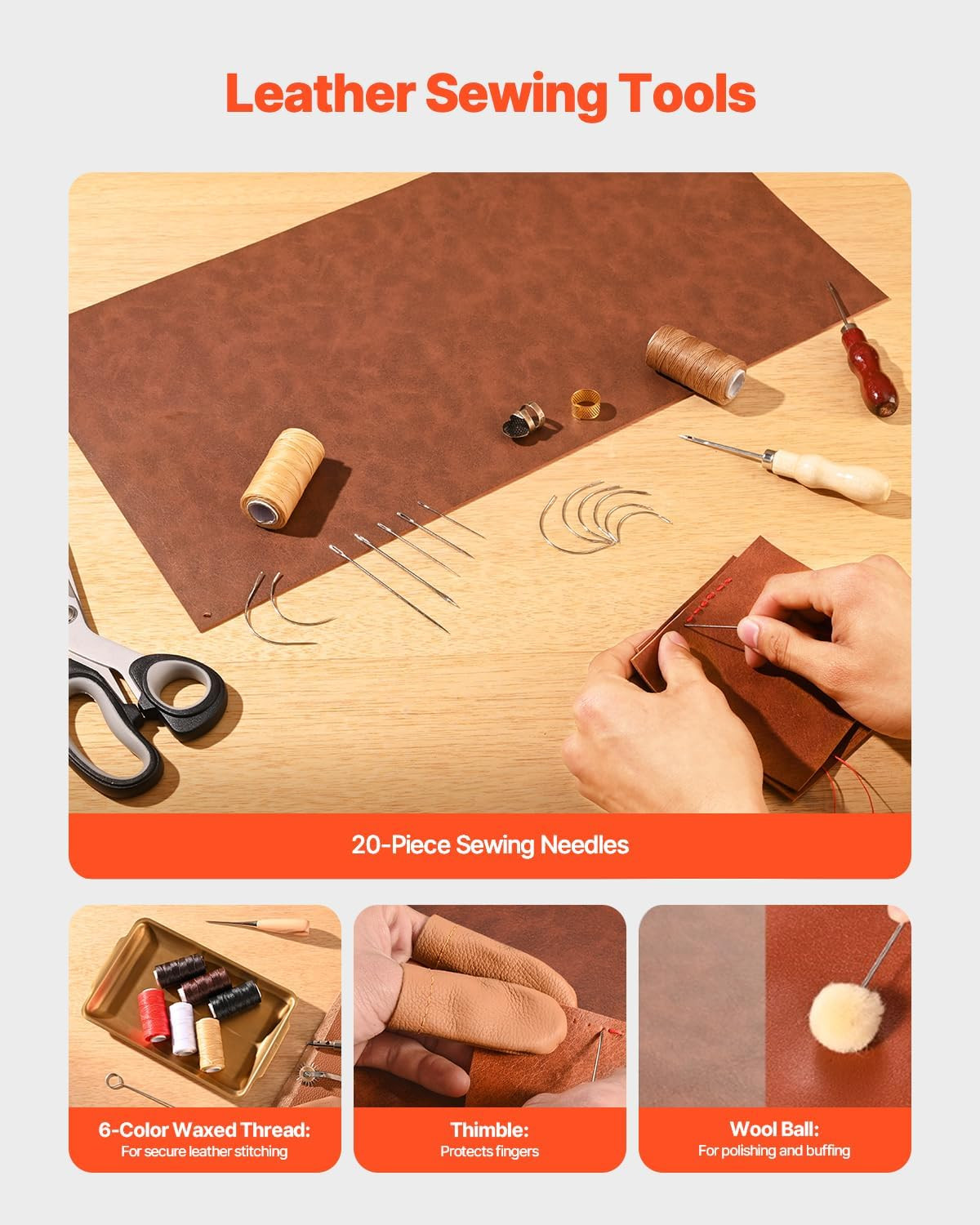 Leather Working Tools Kit, 72 PCS with Portable Leather Storage Bag, Engraving P