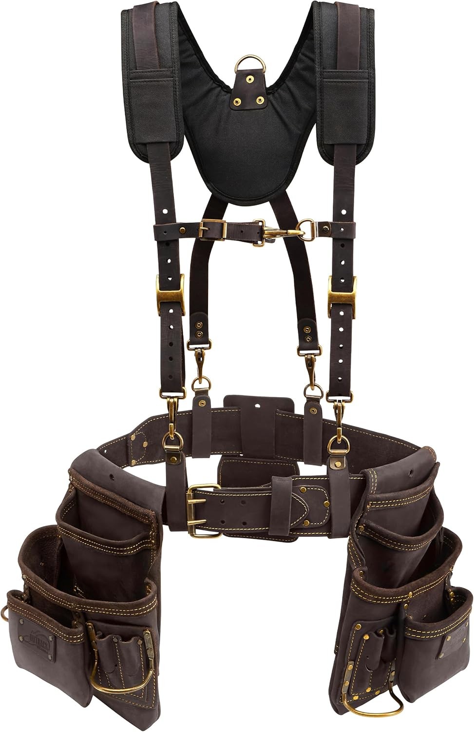 Leather Tool Belt Suspenders OX Pro Padded Hammer