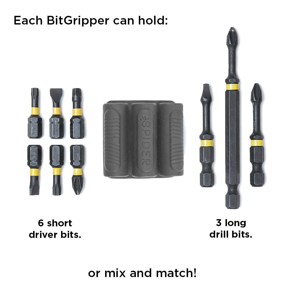 Tool Holster – BitGripper v2 – Pack of Four – High Strength 3M Adhesive Drill…