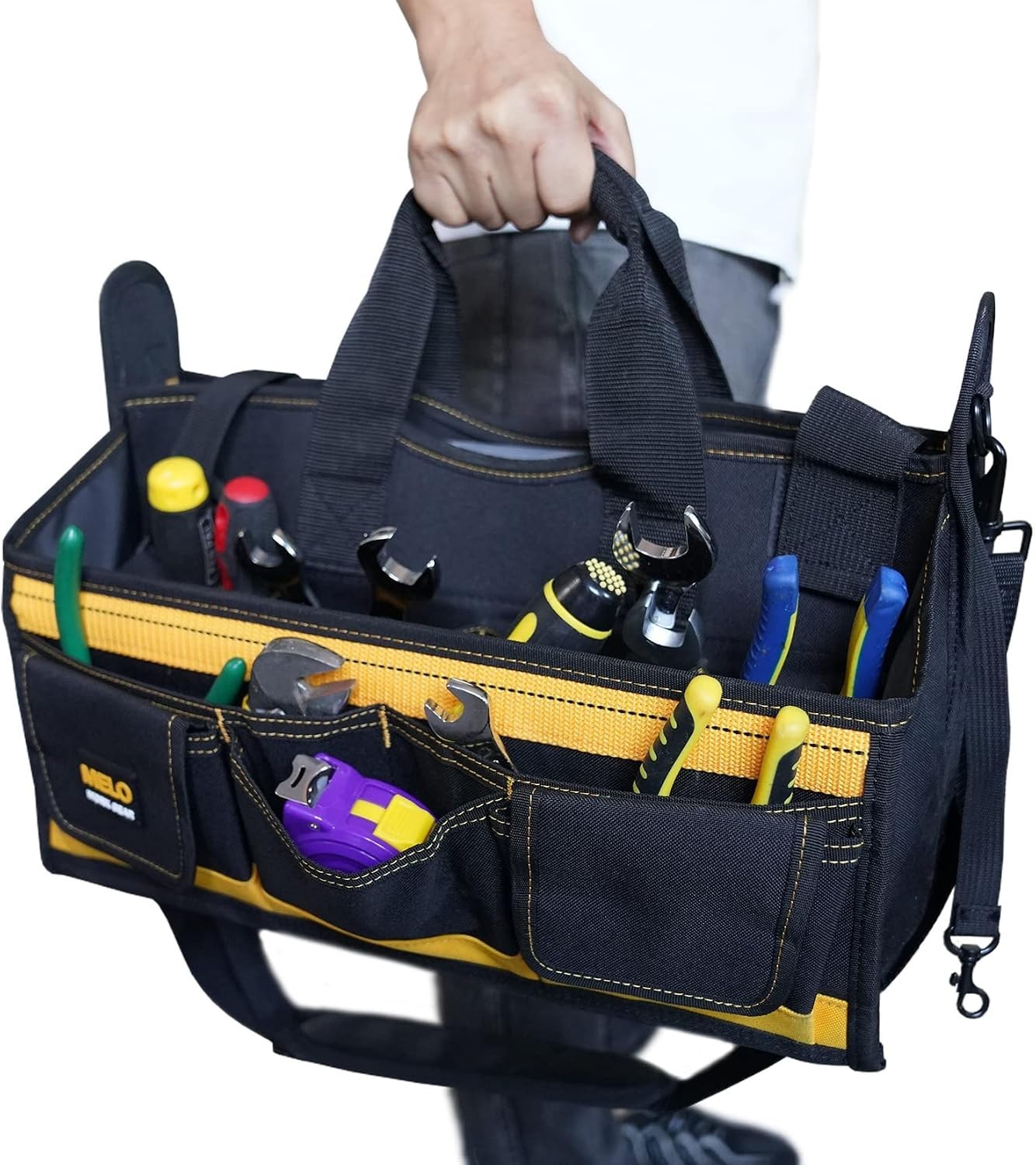 Innovative 17-Inch Electric Tool Bag with Plastic Tray for Easy Organization