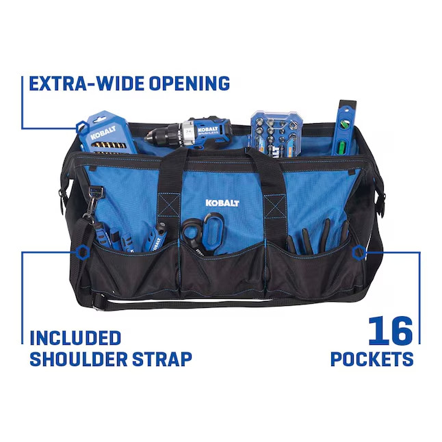 Kobalt Blue Polyester 24-IN (12x24x11) Zippered Tool Bag