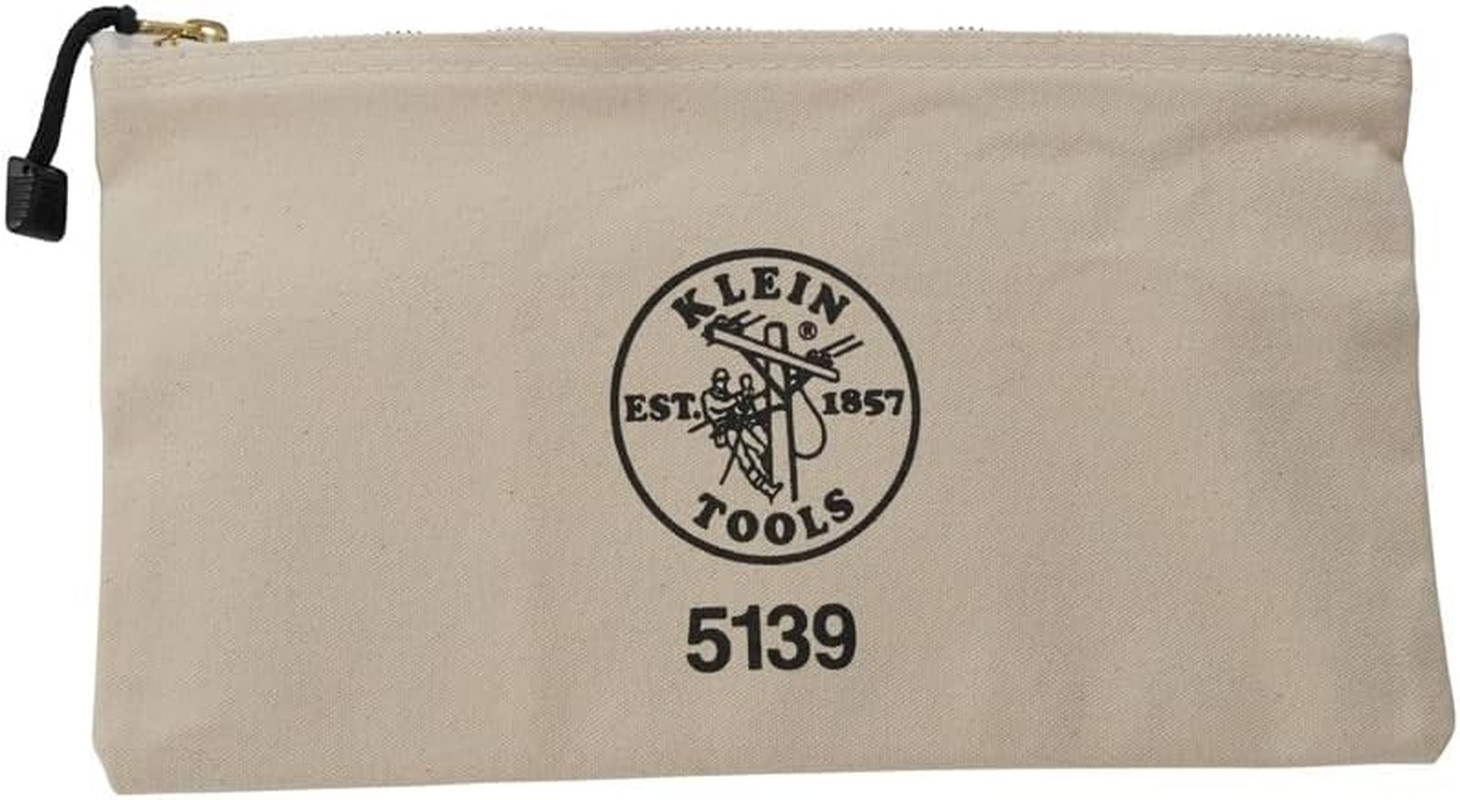 5139 Zipper Bag, Canvas Tool Pouch to 12.5 X 7 X 0.7 -Inch with Heavy Duty Brass