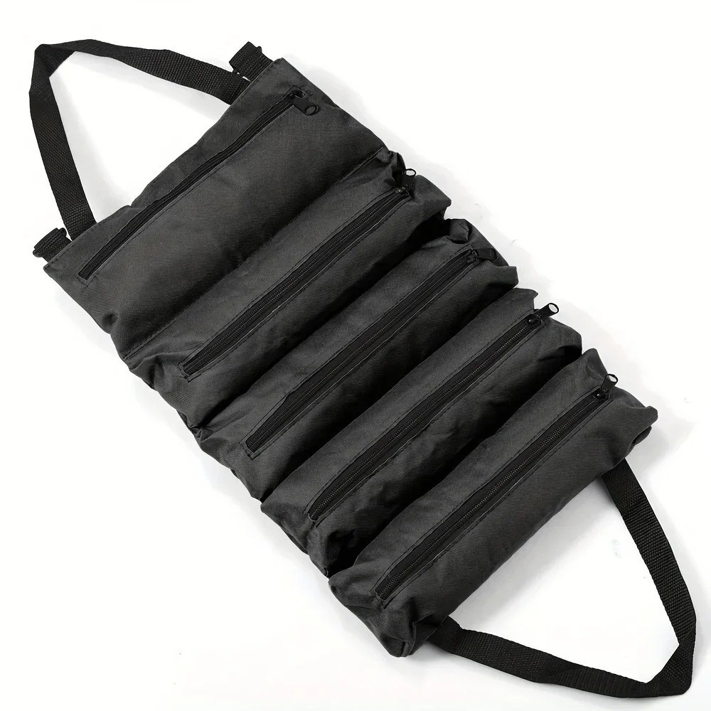 Heavy-Duty Roll-Up Tool Bag Oxford Fabric Organizer Mechanics Electrician