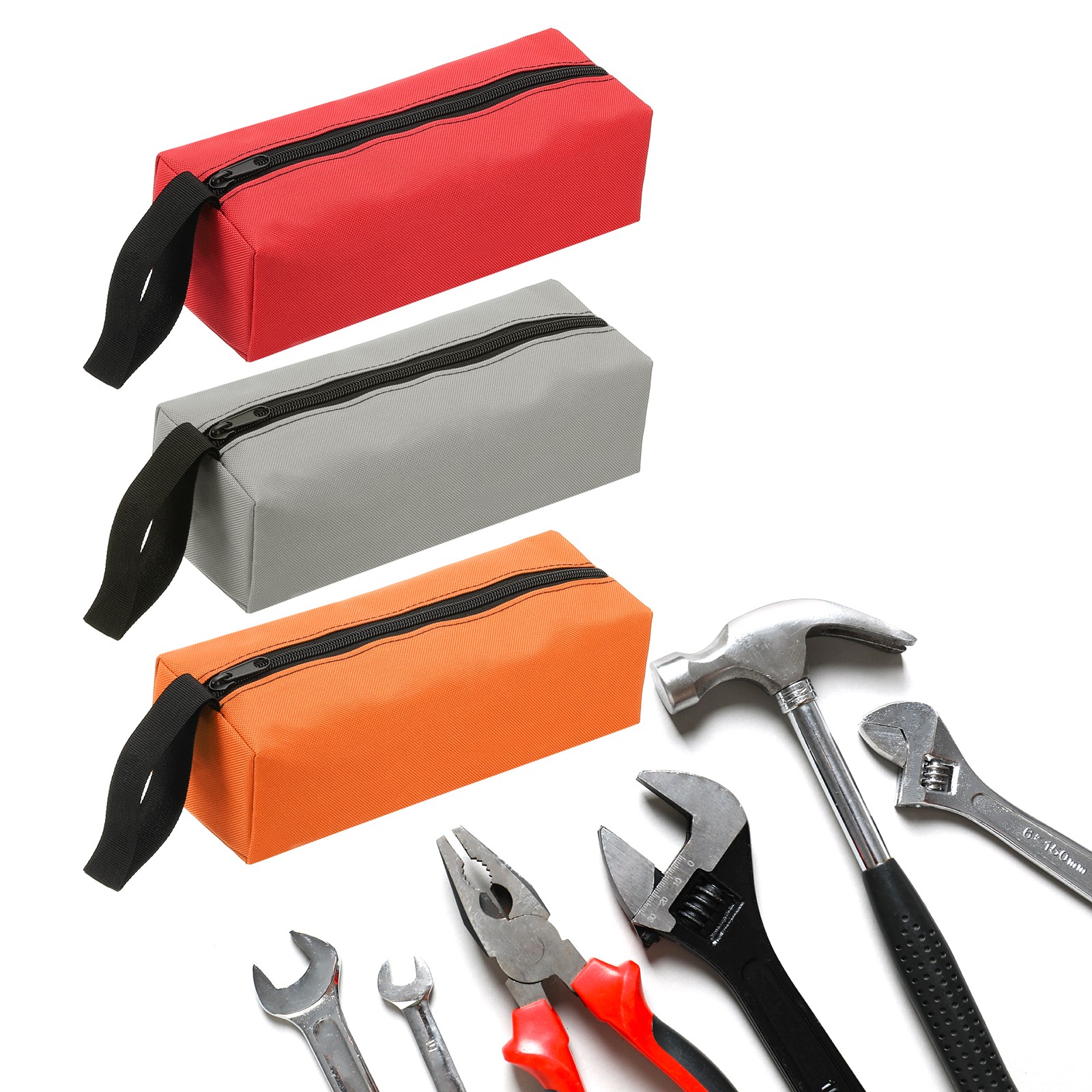 3pcs Zipper Utility Tool Bag 9.8×3.3×2.8 Inch Multi-purpose Tote Bag 3 Color
