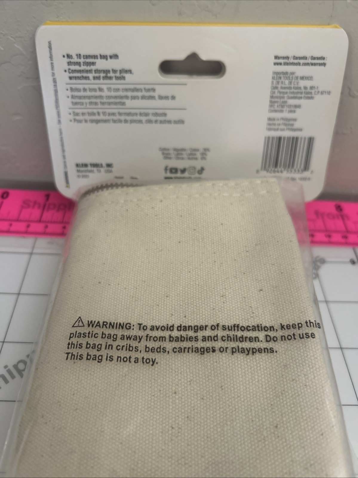 Klein Tools 5139 Zipper Bag, Canvas Tool Pouch 12.5in x 7in NEW