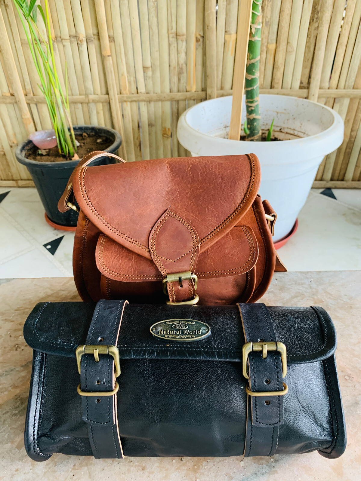 Vintage Genuine Cross-body Bag Leather Messenger Shoulder Purse Free Tool Bag