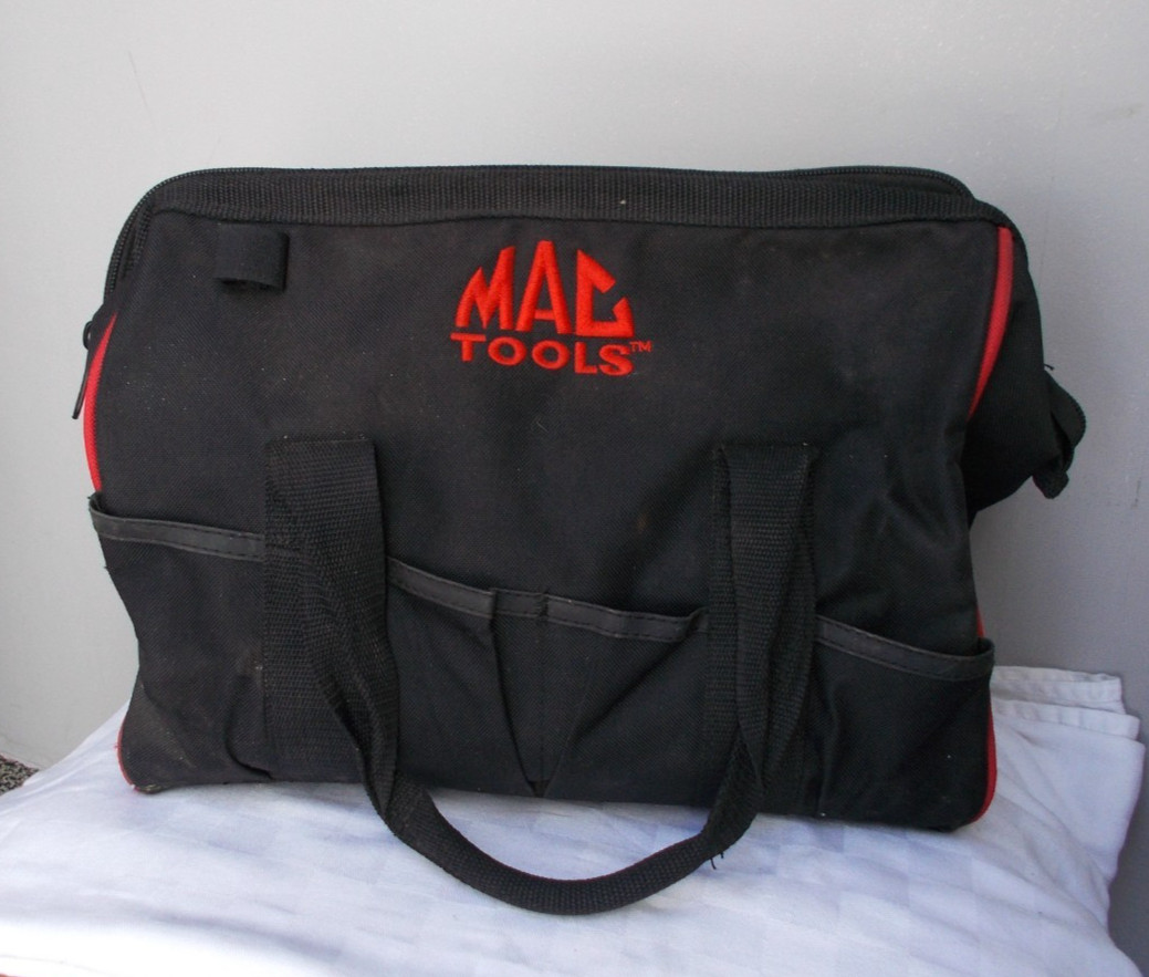 Mac Tools Small TOOL BAG Black W Red Embroidered Logo 14” with Pockets