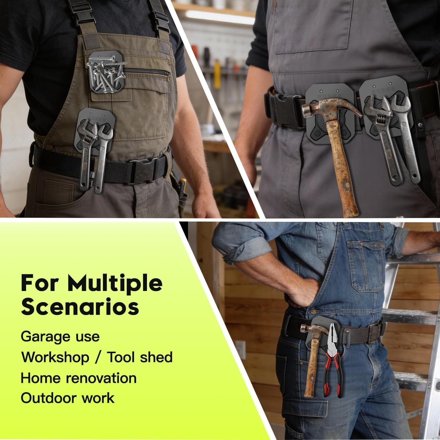 SEESE Magnetic Tool Holder Belt Clip, Power and Hand Tools Secure Grip
