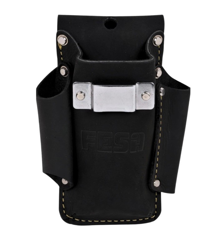FESA 4 In 1 Multi-Tool Pouch Top Grain Leather Fits 3″ Belts 7-3/4” X 3-5/8” BRN