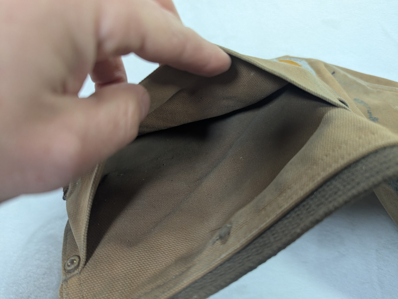 Carhartt Duck Nail Canvas Brown Tool Belt Server Apron Adjustable Distressed
