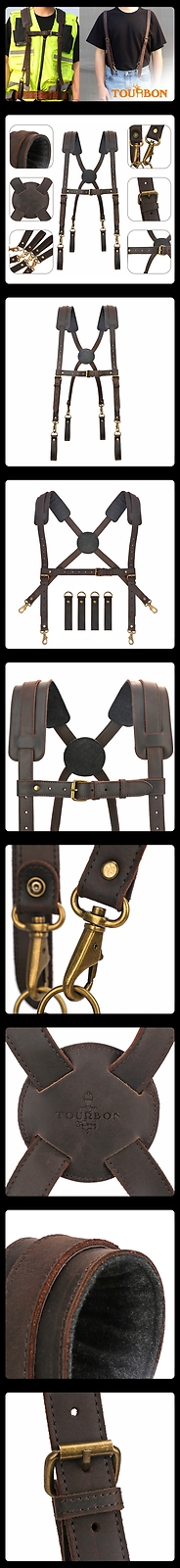 TOURBON Tool Belt Suspenders Carpenter Heavy Duty Chest Strap US-Special offer