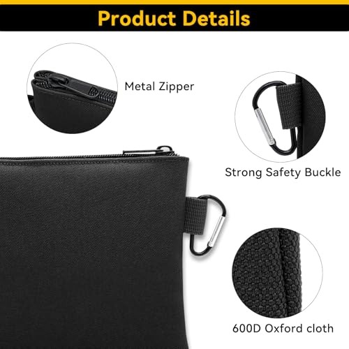 3 Pack Tool Pouches with Zipper, 600D Oxford Utility Tool Bag with Style 1
