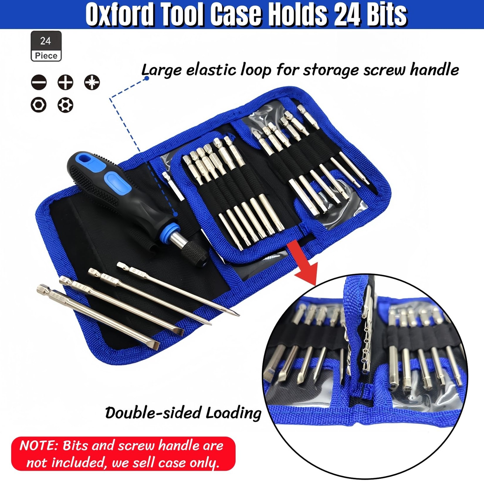 Screwdriver Bits Set Organizer Bag, Oxford Tool Case Holds 24 Bits, Portable …