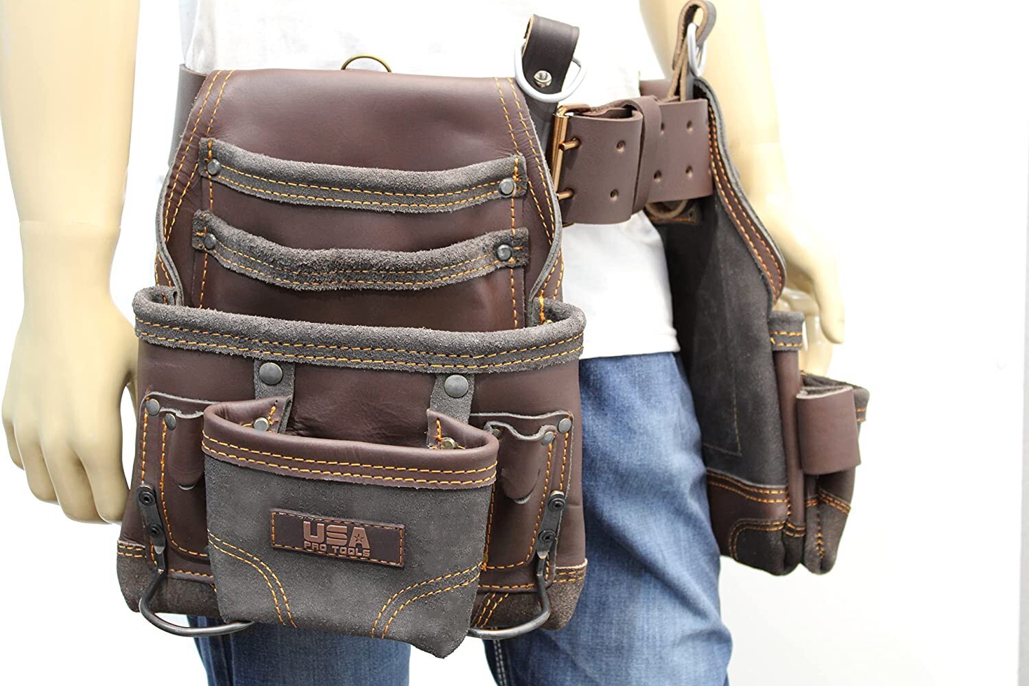 USA Pro Tools Tool Belt | Leather Tool Rig for Carpenters, Framers, Electricians