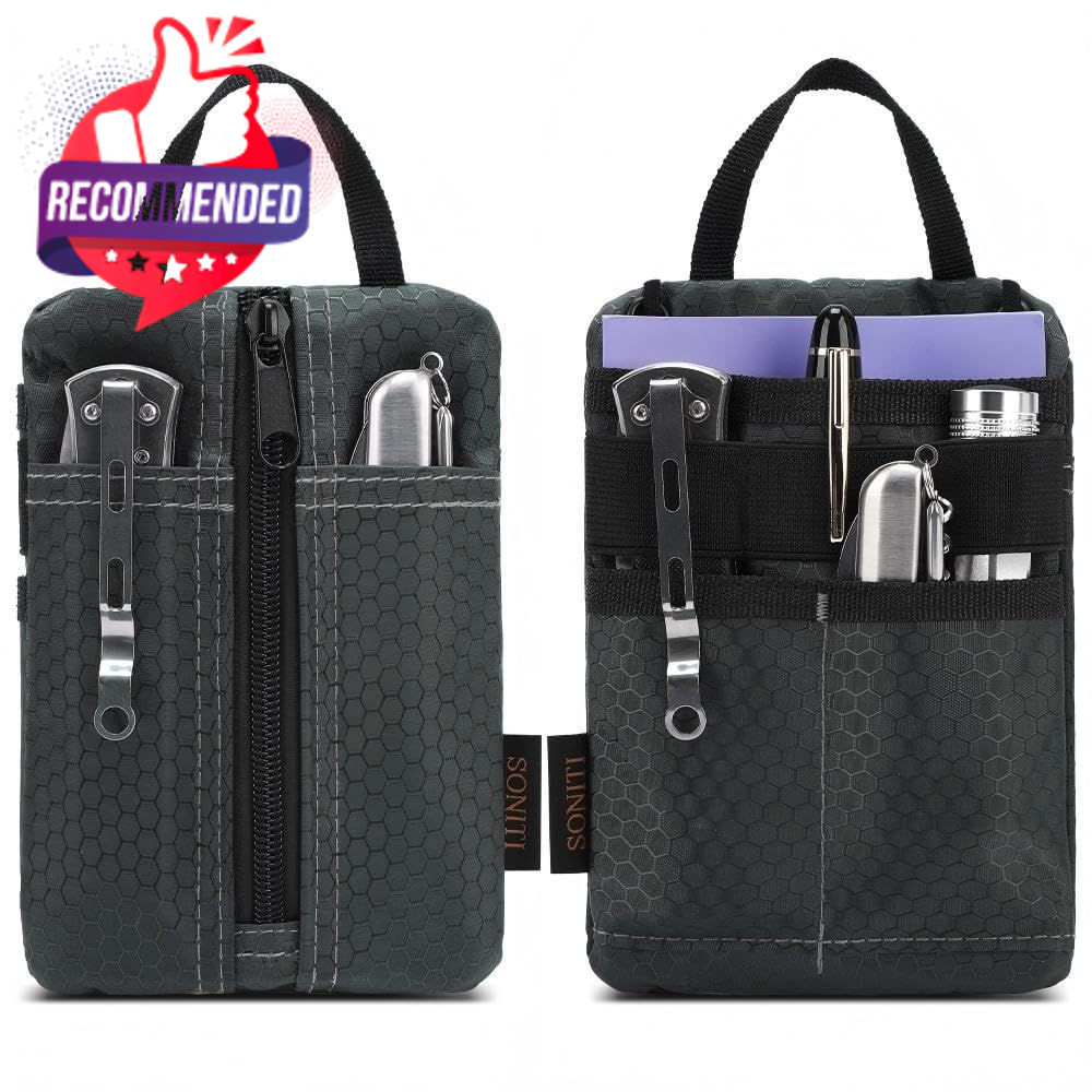 EDC Pouch, Enhanced 3-Layer Fabric – Slim & Compact 6.3″ × 4.72″, Grey