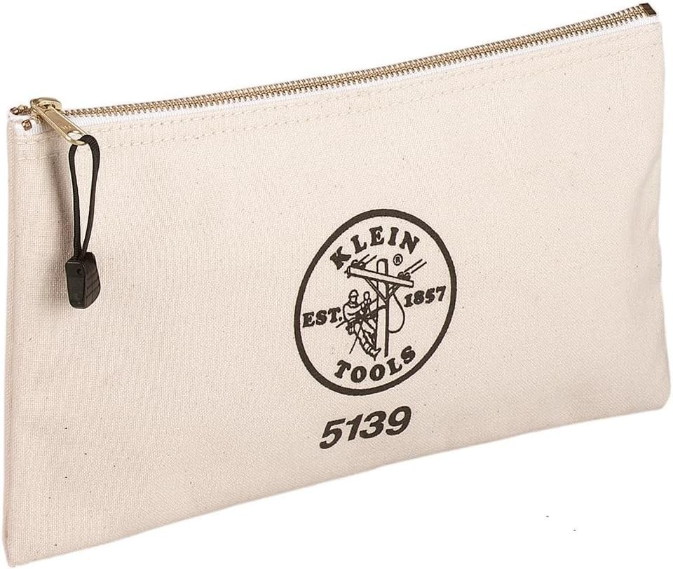 Heavy-Duty Canvas Tool Pouch with Brass Zipper, 12.5″ x 7″ – Durable & Portable