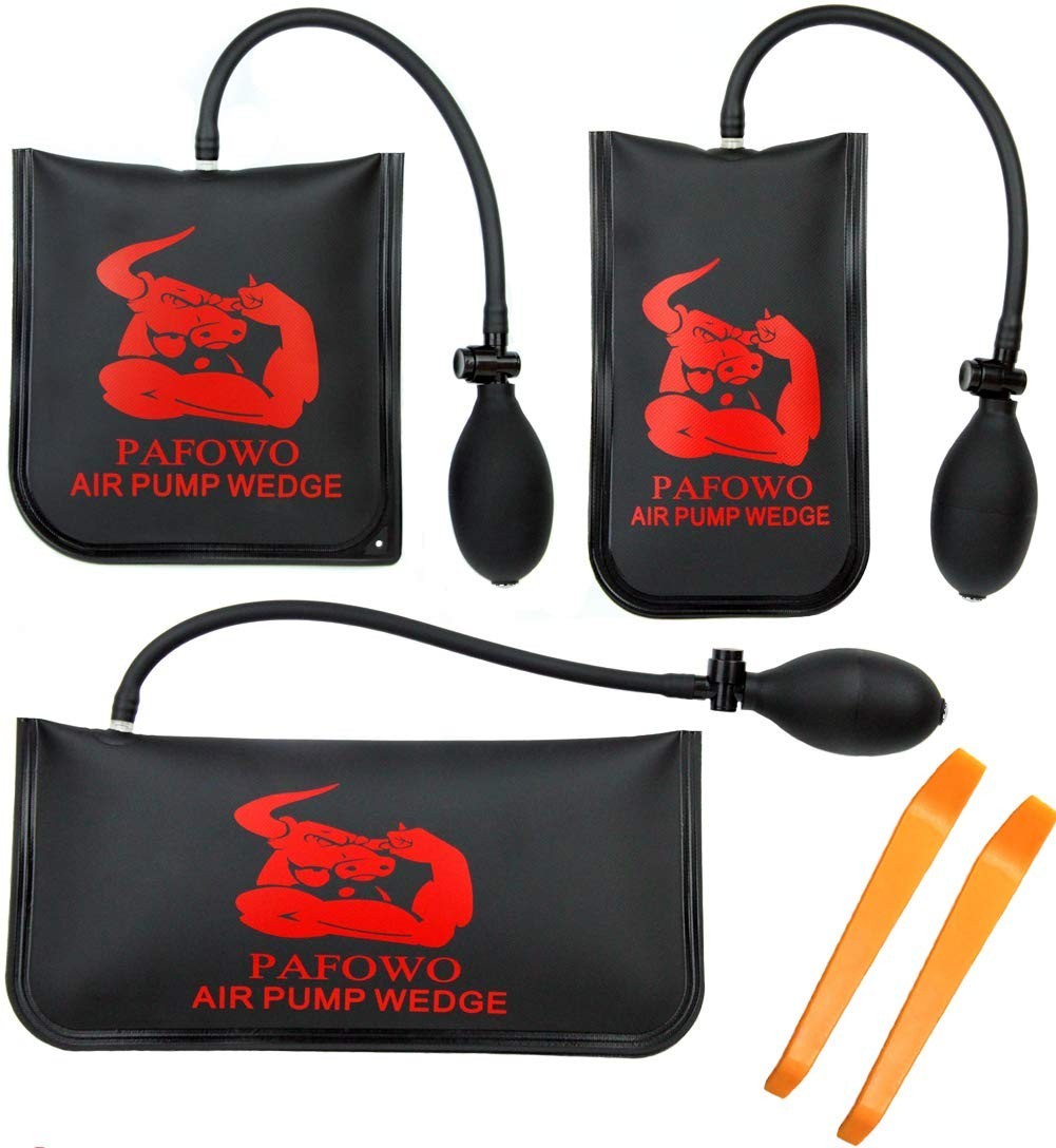 3-Piece Air Wedge Bag Pump Leveling Kit – Inflatable Shim Tool, 300 LB Capacity