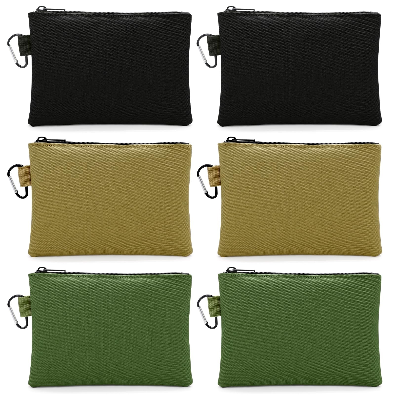 Faylapa 6 Pack Canvas Tool Pouches Zipper Bag, Premium Waterproof Utility Mul…