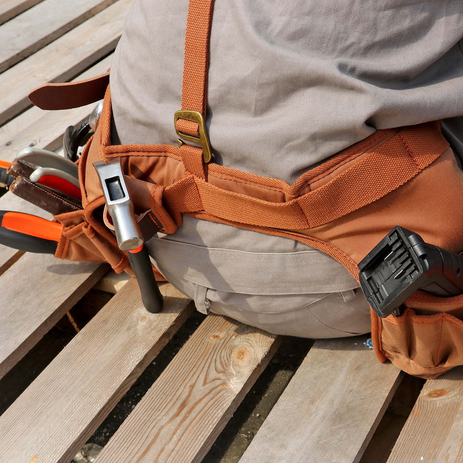TOURBON Work Tool Belt Suspender Drill Pouch Electricians Carpenter Harness Vest
