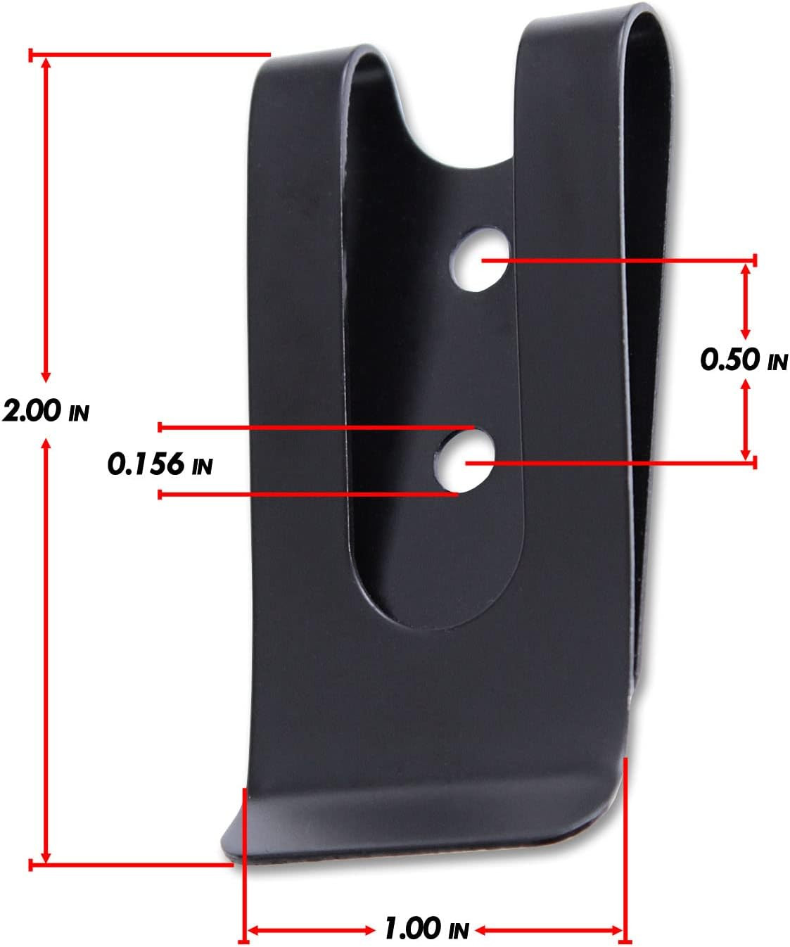 Universal Metal Belt Clip Fits Up to 2 Inch Belts with Mounting Hardware