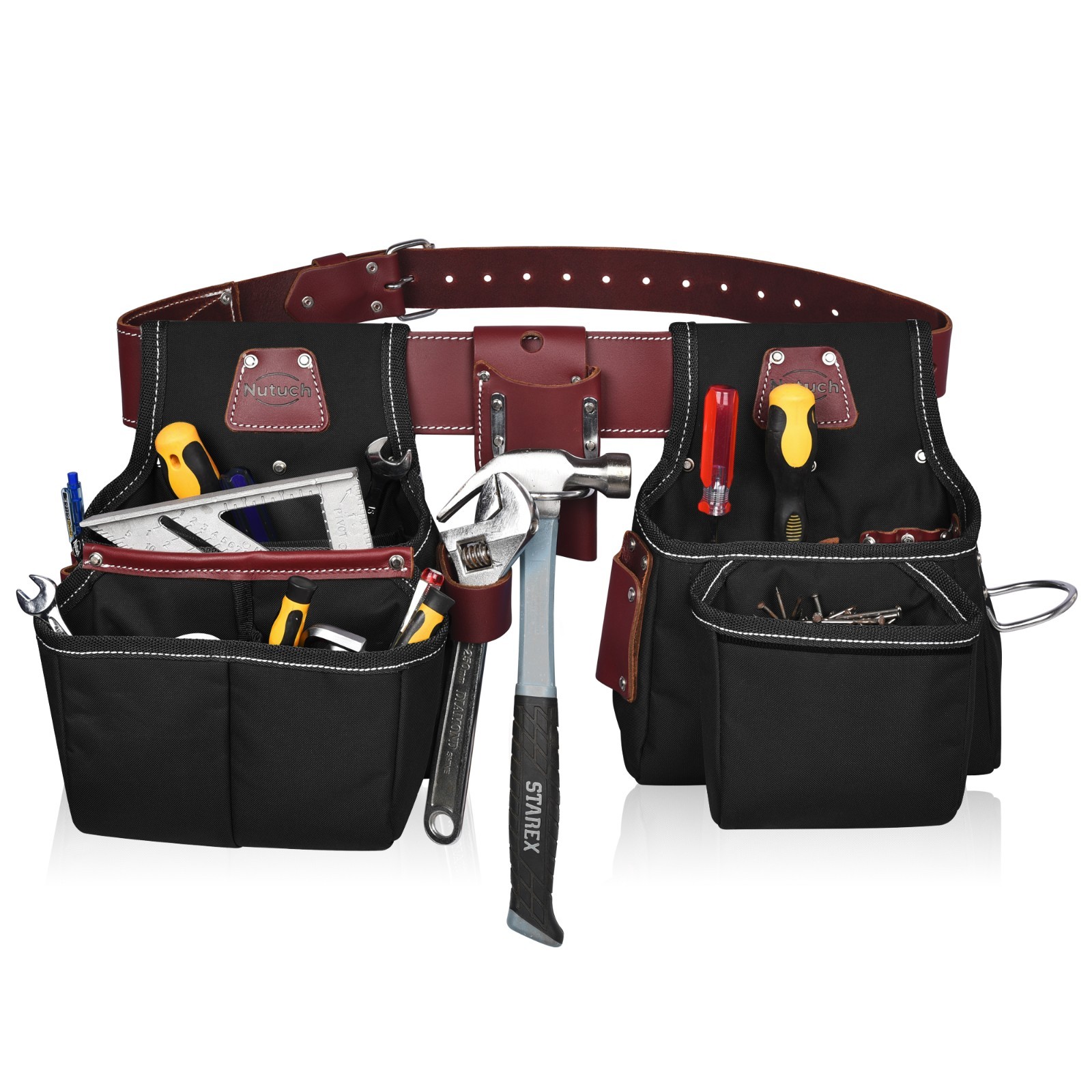 NUTUCH Nylon and Leather Tool Belt | Carpenter Tool Belts | Electrician