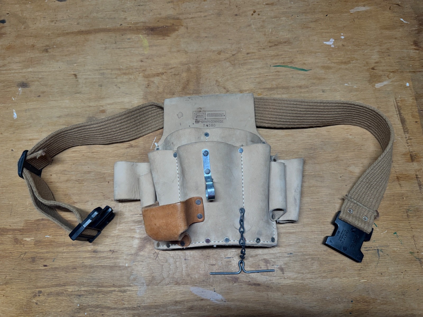 Vintage Sears Craftsman Leather Electrician’s Pouch w/Adjustable Belt 9-4580