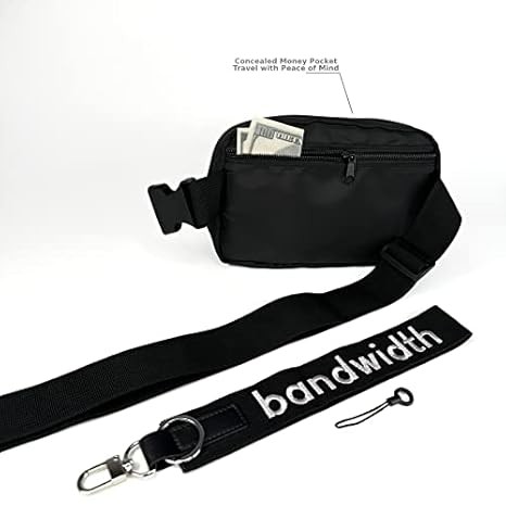 Bandwidth Premium 2-in-1 Crossbody Belt Bag with Keychain Strap – Black 1L